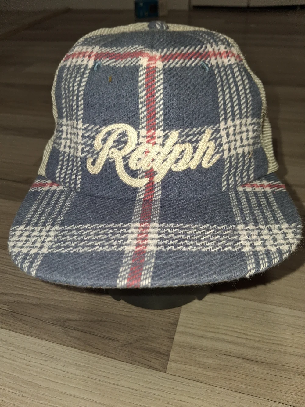 Polo by Ralph Lauren Plaid Navy, Pink & Cream Trucker Hat
